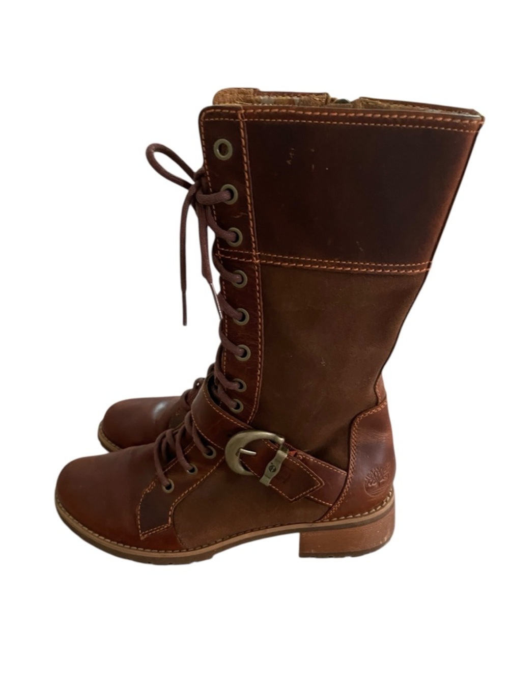 Timberland Women's 26640 Bethel Buckle Lace-Up Combat Boots Size 7 - Picture 5 of 10